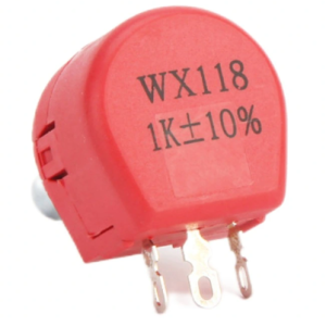 POT. WX118, Potansiyometre, 22K Ohm, Kırmızı Kasa, 49 mm Mil Şaft, Çin, DIP, Elektronik Bileşenler, Ayarlanabilir Direnç